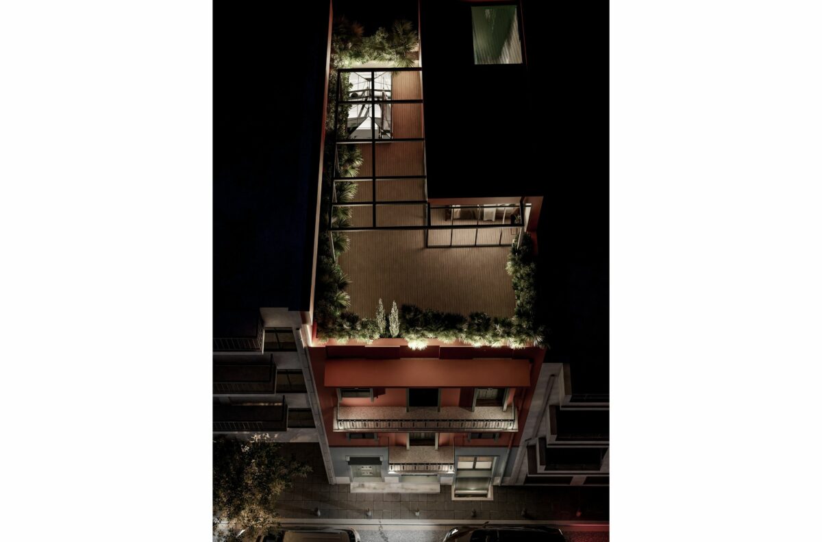 Evripidou 53 heritage suites rooftop garden pictured at night
